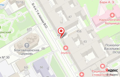 Киоск фруктов и овощей в Василеостровском районе на карте