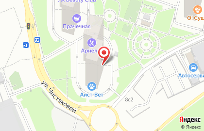 Ветеринарная клиника Аист-вет на улице Чистяковой на карте