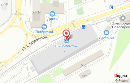 Шиномонтажная мастерская на улице Сталеваров на карте