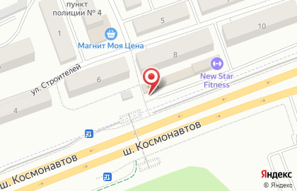 Супермаркет Лион на улице Строителей на карте