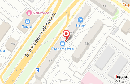 Магазин радиоэлектронной техники РадиоМастер на Волоколамском проспекте на карте
