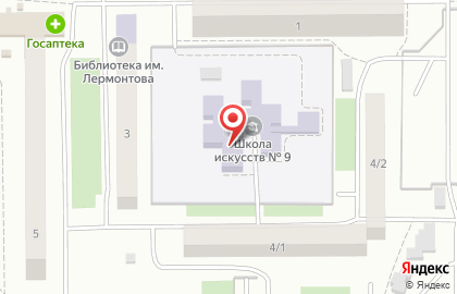Детская школа искусств №9 в Ленинском районе на карте