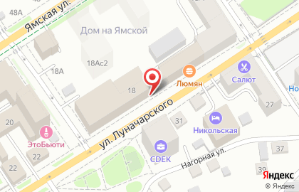 Магазин автозапчастей Фаворит на улице Луначарского на карте