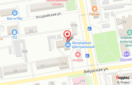 Служба экспресс-доставки DHL на улице Некрасова в Уссурийске на карте