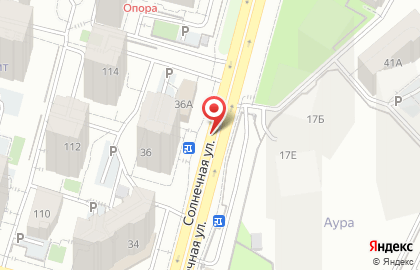 Перекресток на Солнечной улице на карте