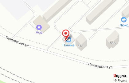 Продуктовый магазин Поляна на Приморской улице на карте