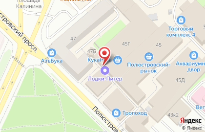 Компания по продаже рыболовных товаров Aqua на Полюстровском проспекте на карте