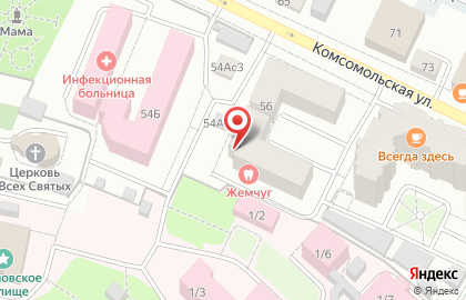 Курортное агентство Заря на Комсомольской на карте