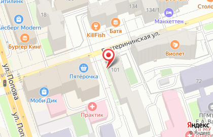 Обнова на Екатерининской улице на карте