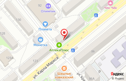 Салон Оптика 100% на улице К.Маркса на карте