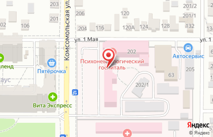 Оренбургский областной клинический психоневрологический госпиталь ветеранов войн в Оренбурге на карте