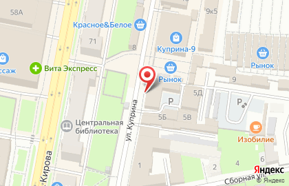 Микроклимат на улице Куприна на карте