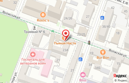 Кафе грузинской кухни Каменка на Волжской улице на карте