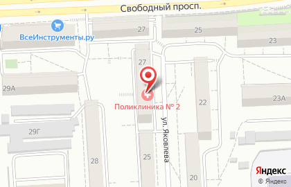 Поликлиника №2 Красноярская межрайонная детская клиническая больница №1 в Красноярске на карте