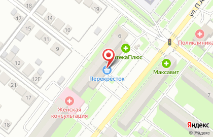 Супермаркет Перекресток в Октябрьском районе на карте
