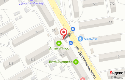 Киоск по продаже хлебобулочных изделий на улице Добровольского на карте