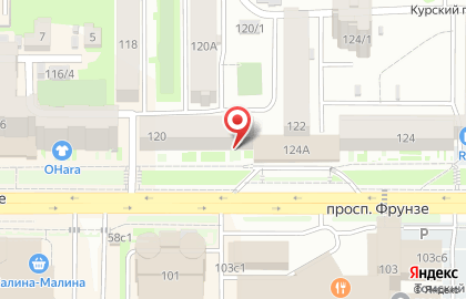 Магазин зоотоваров Четыре лапы на проспекте Фрунзе на карте