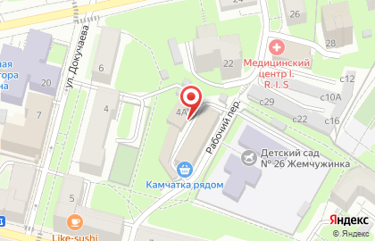 Продуктовый магазин Лаваш в рабочем переулке на карте