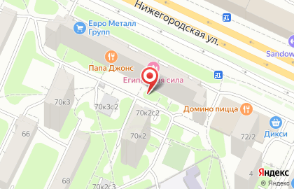 Малина на Нижегородской улице на карте