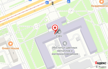 СФУ, Сибирский федеральный университет на карте