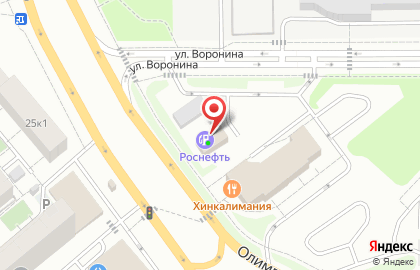 АЗС Роснефть на Олимпийском проспекте на карте