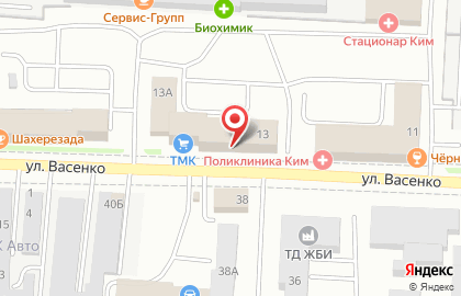 Сервис заказа такси «Максим» на улице Васенко на карте
