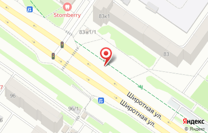 Суперсайт и призматрон 5х12м. на Широтной улице на карте