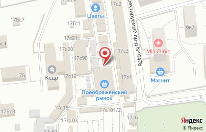 Сеть булочных Каравай СВ на улице Преображенский Вал на карте