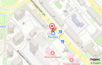 Мини-маркет Раз Два на улице Ленинградской на карте