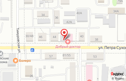 Аптека Добрый доктор на улице Петра Сухова на карте
