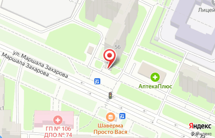 Магазин цветов и подарков на улице Маршала Захарова на карте