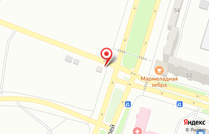 Автостоянка на проспекте Строителей, 52 к1 на карте