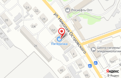 Супермаркет Пятёрочка, сеть супермаркетов на улице Николая Островского на карте