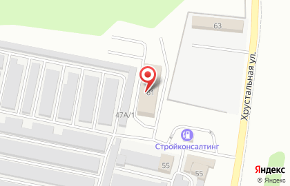 Строящееся административное здание по ул. Хрустальная, 59а на карте