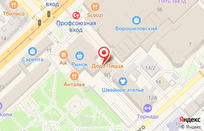 Служба доставки готовых блюд BonTon pizza на карте