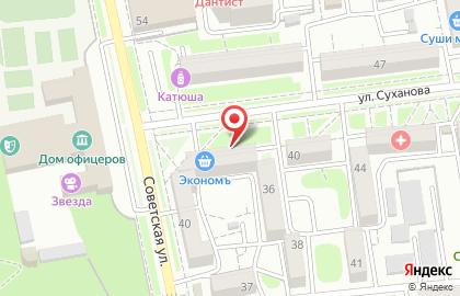 Салон ногтевого сервиса на улице Суханова на карте