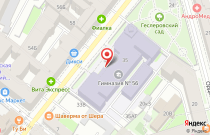 Академическая гимназия №56 с дошкольным отделением в Санкт-Петербурге на карте