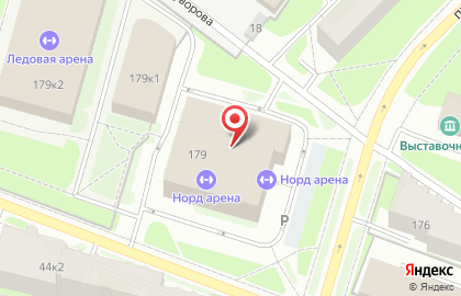 Центр развития спорта Норд Арена в Архангельске на карте