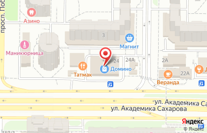 Магазин Волшебник на улице Академика Сахарова на карте