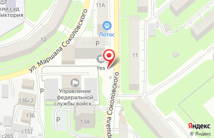 Киоск по продаже мясной продукции на улице Маршала Соколовского на карте