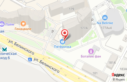 Супермаркет Пятёрочка в Октябрьском районе на карте