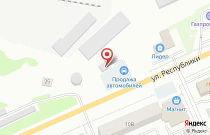 Автостоянка в Тюмени на карте