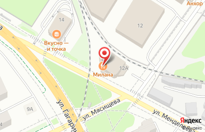 Пиццерия Милана на улице Менделеева в Жуковском на карте