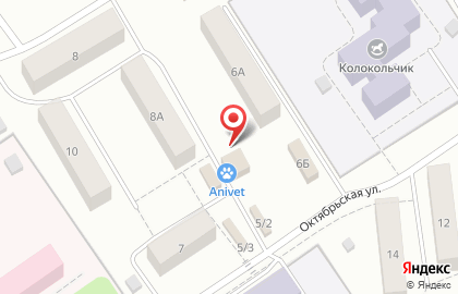 Ветеринарная клиника AniVet на Октябрьской улице на карте