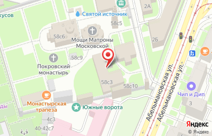 Покровский ставропигиальный женский монастырь у Покровской заставы в Москве на карте