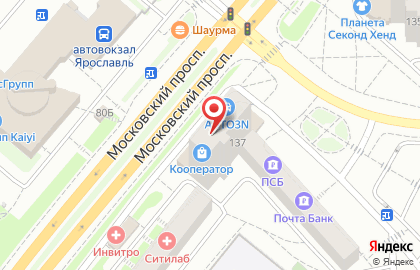 Астра на Московском проспекте на карте