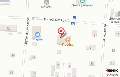 Продуктовый магазин на Центральной улице на карте