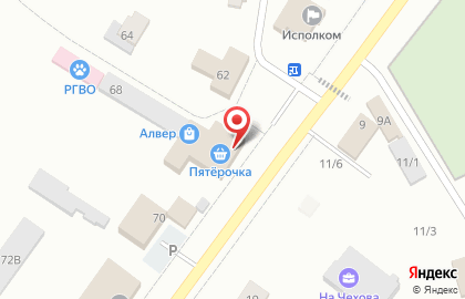 Супермаркет Пятёрочка на улице Чехова на карте