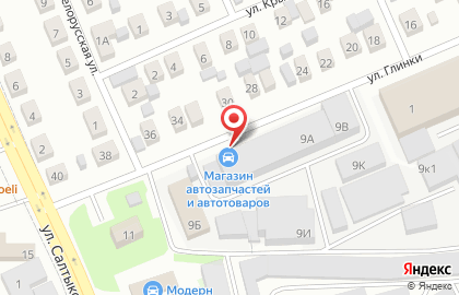 Автомойка Евромойка на улице Глинки на карте