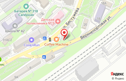 Шиномонтажная мастерская на ул. Бестужева, 6А на карте